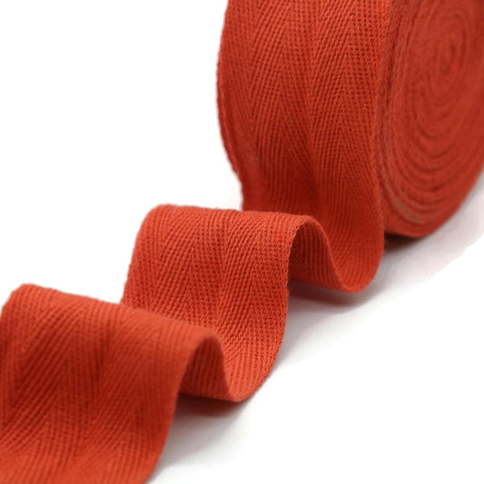 2" & 1.5" & 1.18'' & 1" Cotton Twill Tape - 10 Yards - 50+ Colors -%100 Natural Cotton 1 Inch 1.5 Inch 2 Inch Herringbone Bias Binding Cotton Tape Trim for Sewing Wrapping Craft DIY 10165 (Tangarine)…