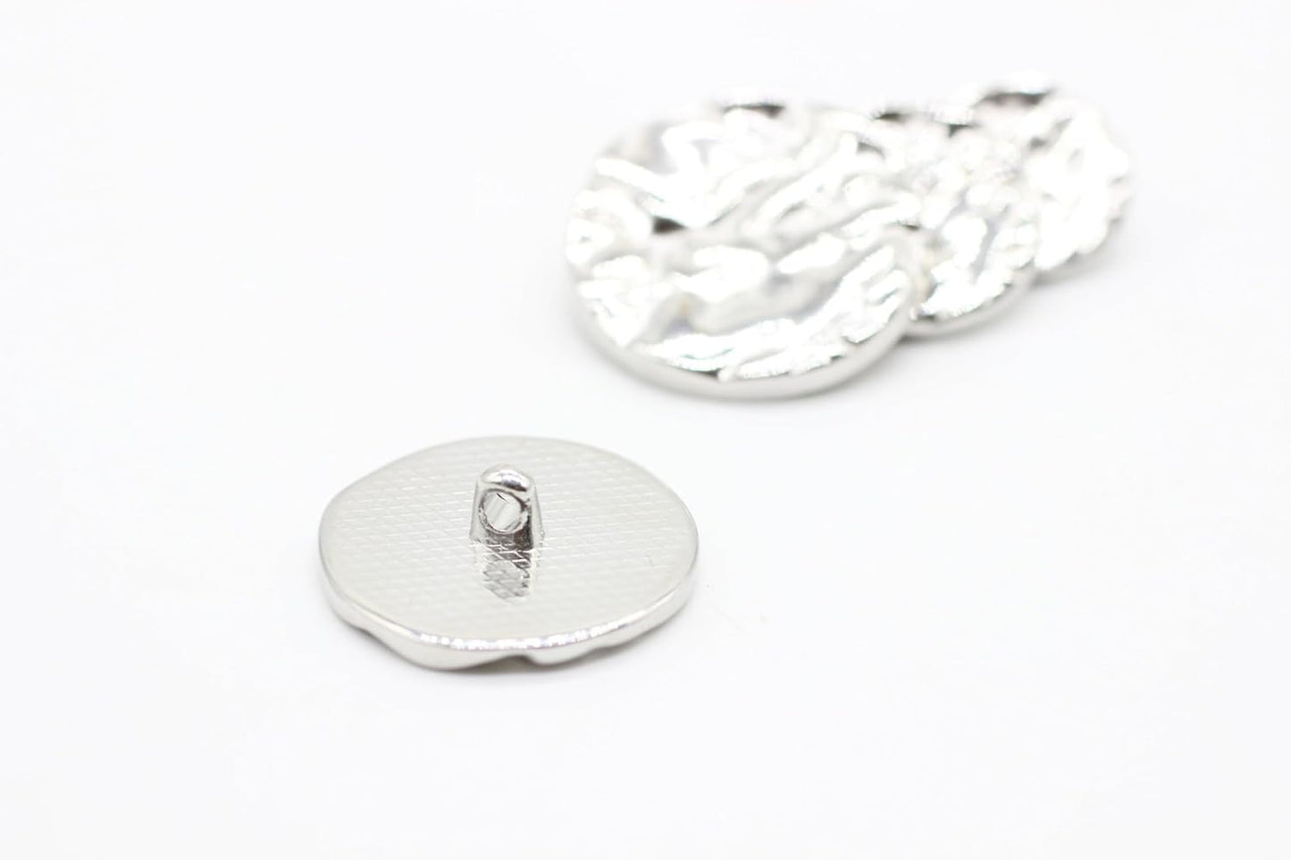 Wrinkle Silver Metal Shank Buttons - 12 Pcs - 4 Size Options - Luxury Wrinkle Round Wave Metal Shank Buttons for Men Women Blazer Coat Uniform Shirt Suit and Jacket Sewing Craft DIY G4240…