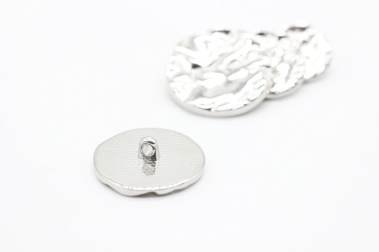 Wrinkle Silver Metal Shank Buttons - 12 Pcs - 4 Size Options - Luxury Wrinkle Round Wave Metal Shank Buttons for Men Women Blazer Coat Uniform Shirt Suit and Jacket Sewing Craft DIY G4240…