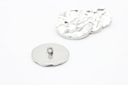 Wrinkle Silver Metal Shank Buttons - 12 Pcs - 4 Size Options - Luxury Wrinkle Round Wave Metal Shank Buttons for Men Women Blazer Coat Uniform Shirt Suit and Jacket Sewing Craft DIY G4240…