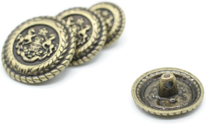 Bronze Metal Shank Buttons - 12 Pcs - 3 Size Options - The Horse of Kingdom Round Metal Shank Buttons for Men Women Blazer Coat Uniform Shirt Suit and Jacket Sewing Craft DIY N16803