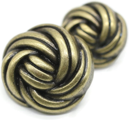 Floral Bronze Metal Shank Buttons - 12 Pcs - 3 Size Options - Luxury Floral Round Wave Metal Shank Buttons for Men Women Blazer Coat Uniform Shirt Suit and Jacket Sewing Craft DIY N19003