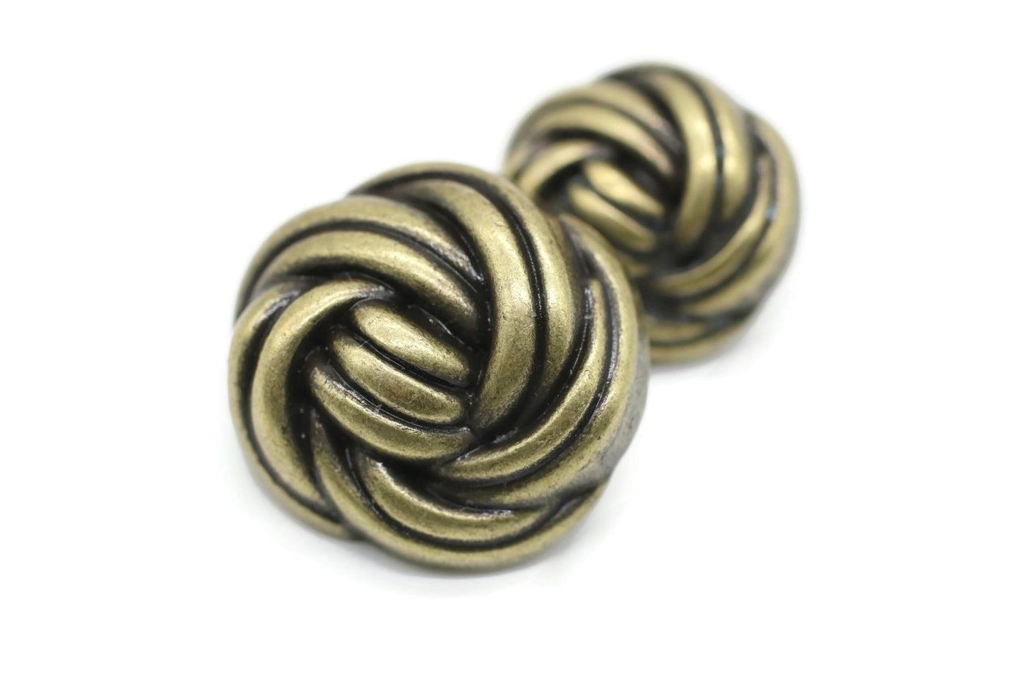 Floral Bronze Metal Shank Buttons - 12 Pcs - 3 Size Options - Luxury Floral Round Wave Metal Shank Buttons for Men Women Blazer Coat Uniform Shirt Suit and Jacket Sewing Craft DIY N19003