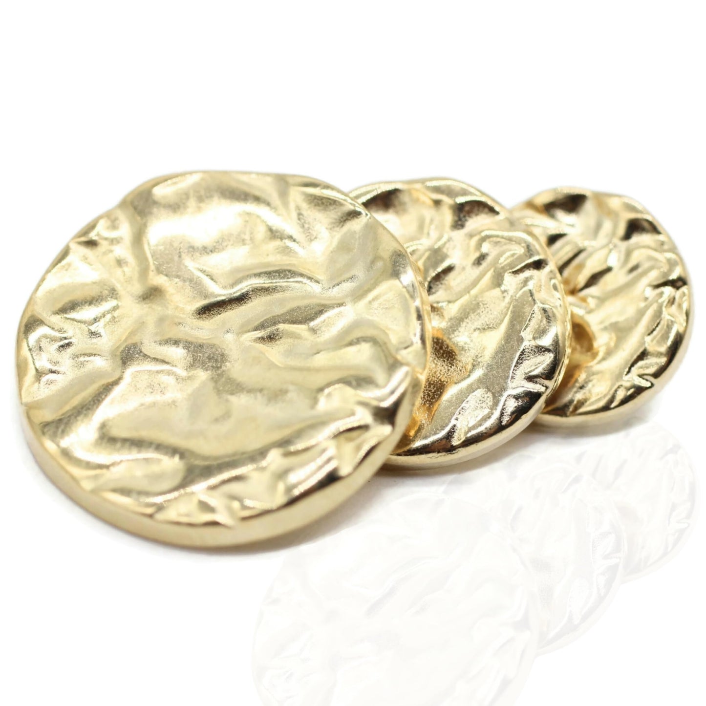 Wrinkle Silver Metal Shank Buttons - 12 Pcs - 4 Size Options - Luxury Wrinkle Round Wave Metal Shank Buttons for Men Women Blazer Coat Uniform Shirt Suit and Jacket Sewing Craft DIY G4240…