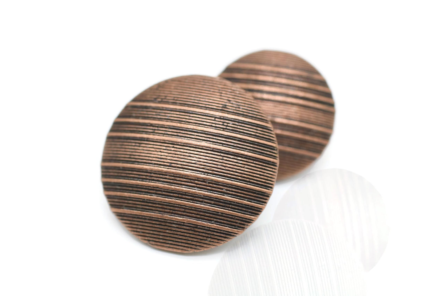 Bronze Metal Shank Buttons - 12 Pcs - 2 Size Options - Luxury Striped Round Wave Metal Shank Buttons for Men Women Blazer Coat Uniform Shirt Suit and Jacket Sewing Craft DIY N18002