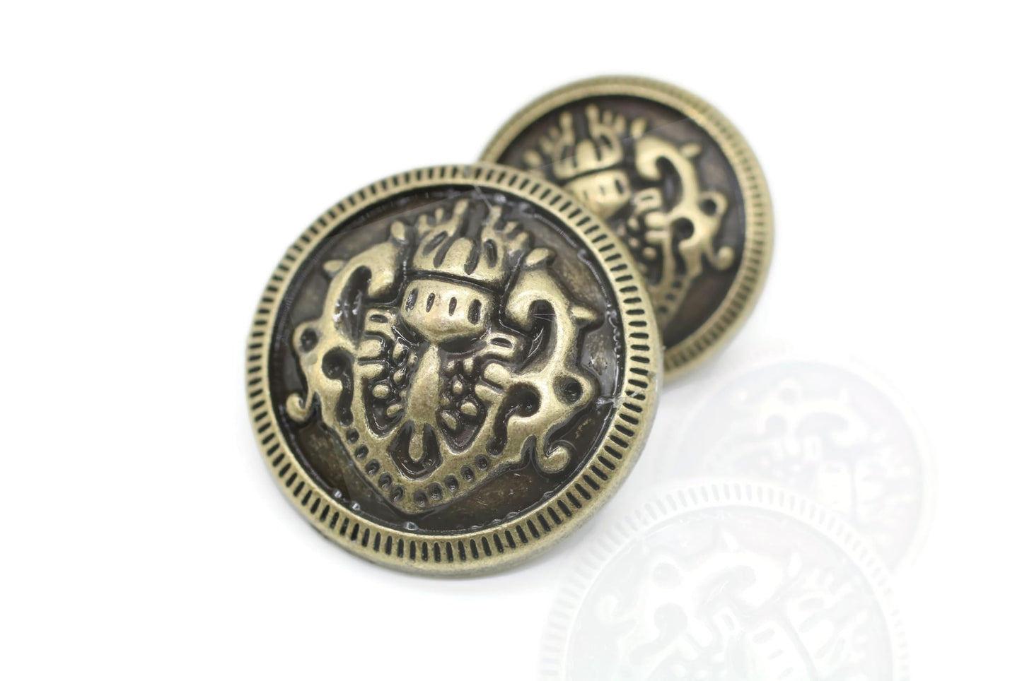 Bronze Metal Shank Buttons - 12 Pcs - 2 Size Options - Luxury Round Wave Metal Shank Buttons Bronze for Men Women Blazer Coat Uniform Shirt Suit and Jacket Sewing Craft DIY N18702