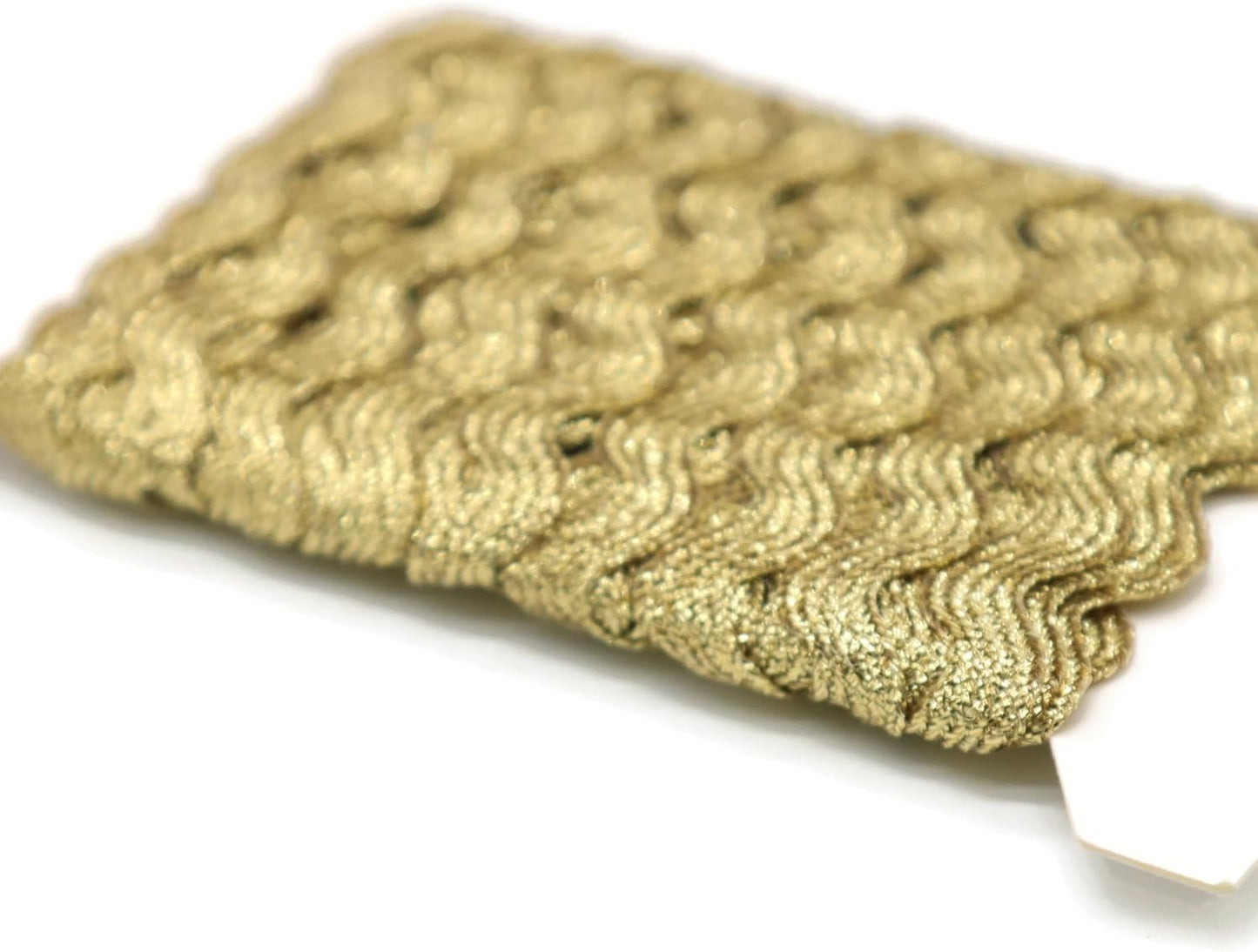 Glitter RIC Rac Trim - 3/8 Inch (10mm) - 5 Yards - Gold Wave Bending Fringe Trim Glitter Lace Ribbon RIC Rac Trim for Sewing Clothes Gift Wrapping Home Party Decoration GL0305