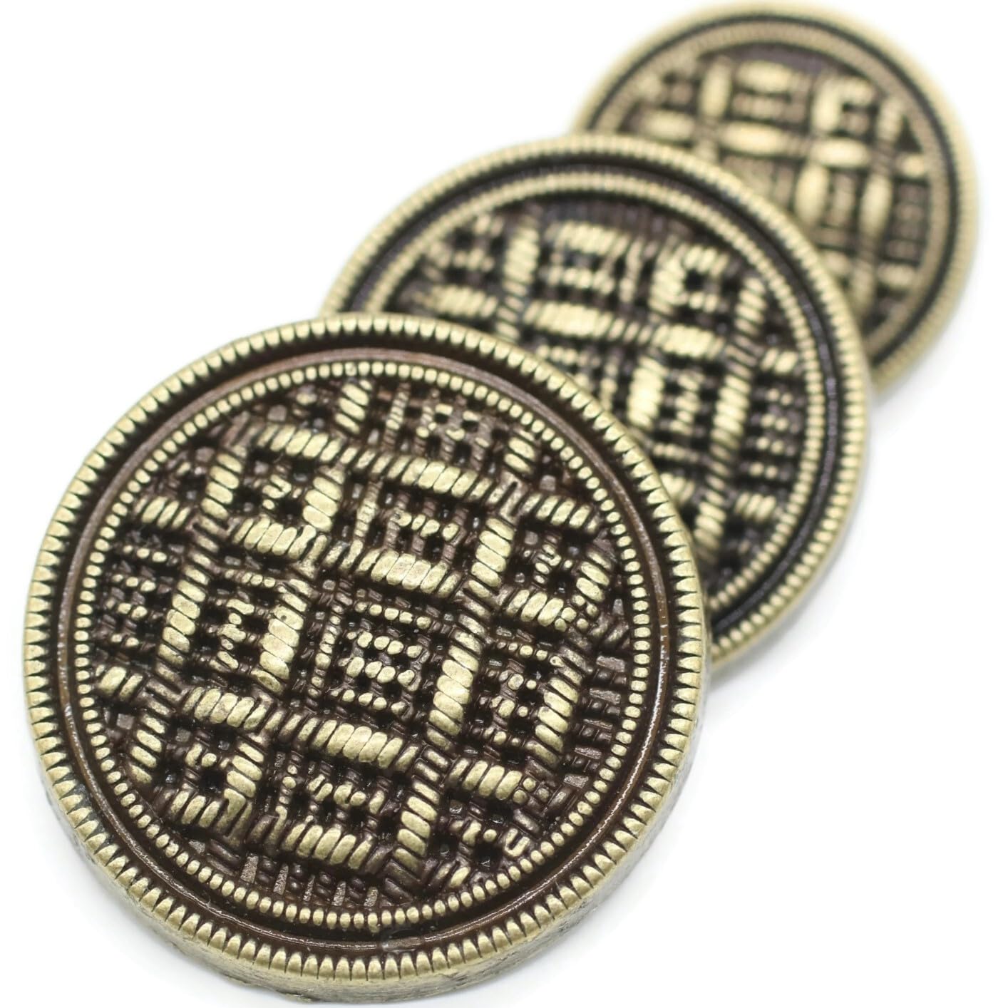 Bronze Metal Shank Buttons - 12 Pcs - 3 Size Options - Weave Round Metal Shank Buttons for Men Women Blazer Coat Uniform Shirt Suit and Jacket Sewing Craft DIY N17203