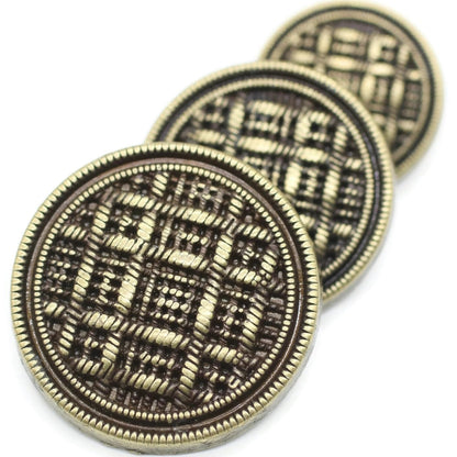 Bronze Metal Shank Buttons - 12 Pcs - 3 Size Options - Weave Round Metal Shank Buttons for Men Women Blazer Coat Uniform Shirt Suit and Jacket Sewing Craft DIY N17203