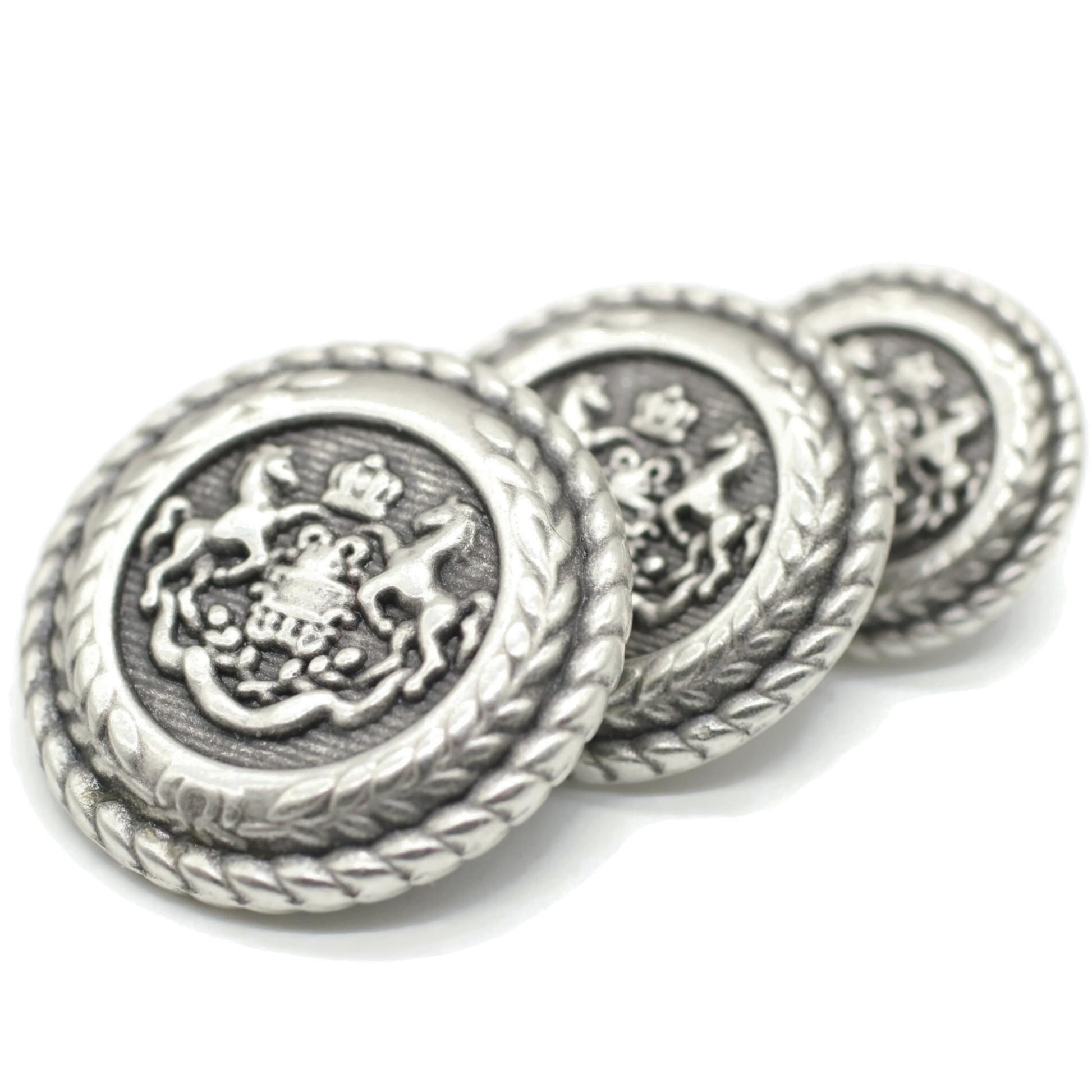 Bronze Metal Shank Buttons - 12 Pcs - 3 Size Options - The Horse of Kingdom Round Metal Shank Buttons for Men Women Blazer Coat Uniform Shirt Suit and Jacket Sewing Craft DIY N16803