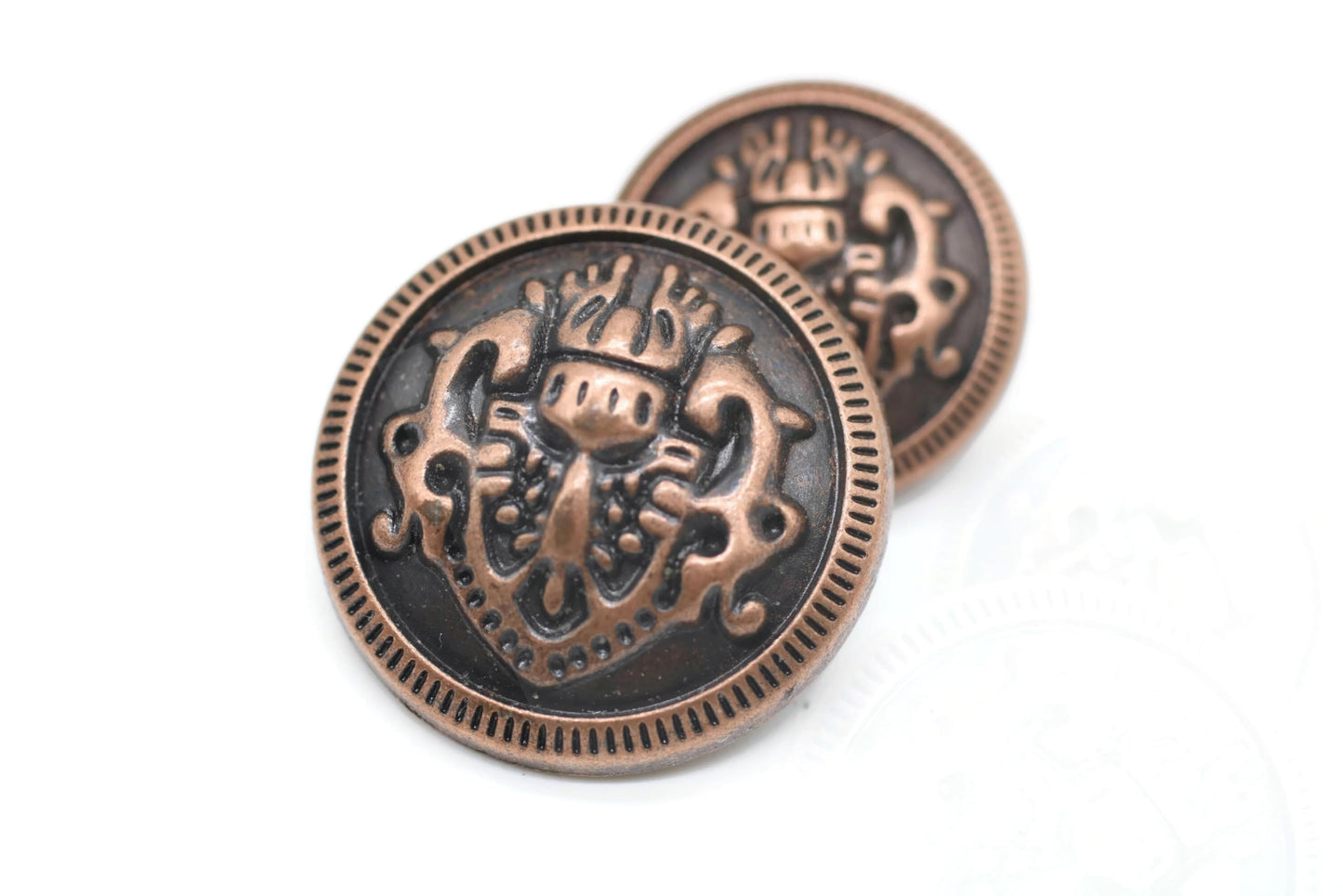 Bronze Metal Shank Buttons - 12 Pcs - 2 Size Options - Luxury Round Wave Metal Shank Buttons Bronze for Men Women Blazer Coat Uniform Shirt Suit and Jacket Sewing Craft DIY N18702