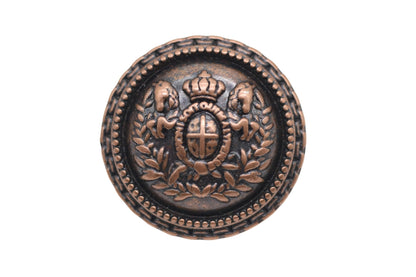 Bronze Metal Shank Buttons - 12 Pcs - 4 Size Options - Luxury Flat Round Wave Metal Shank Buttons for Men Women Blazer Coat Uniform Shirt Suit and Jacket Sewing Craft DIY N18105