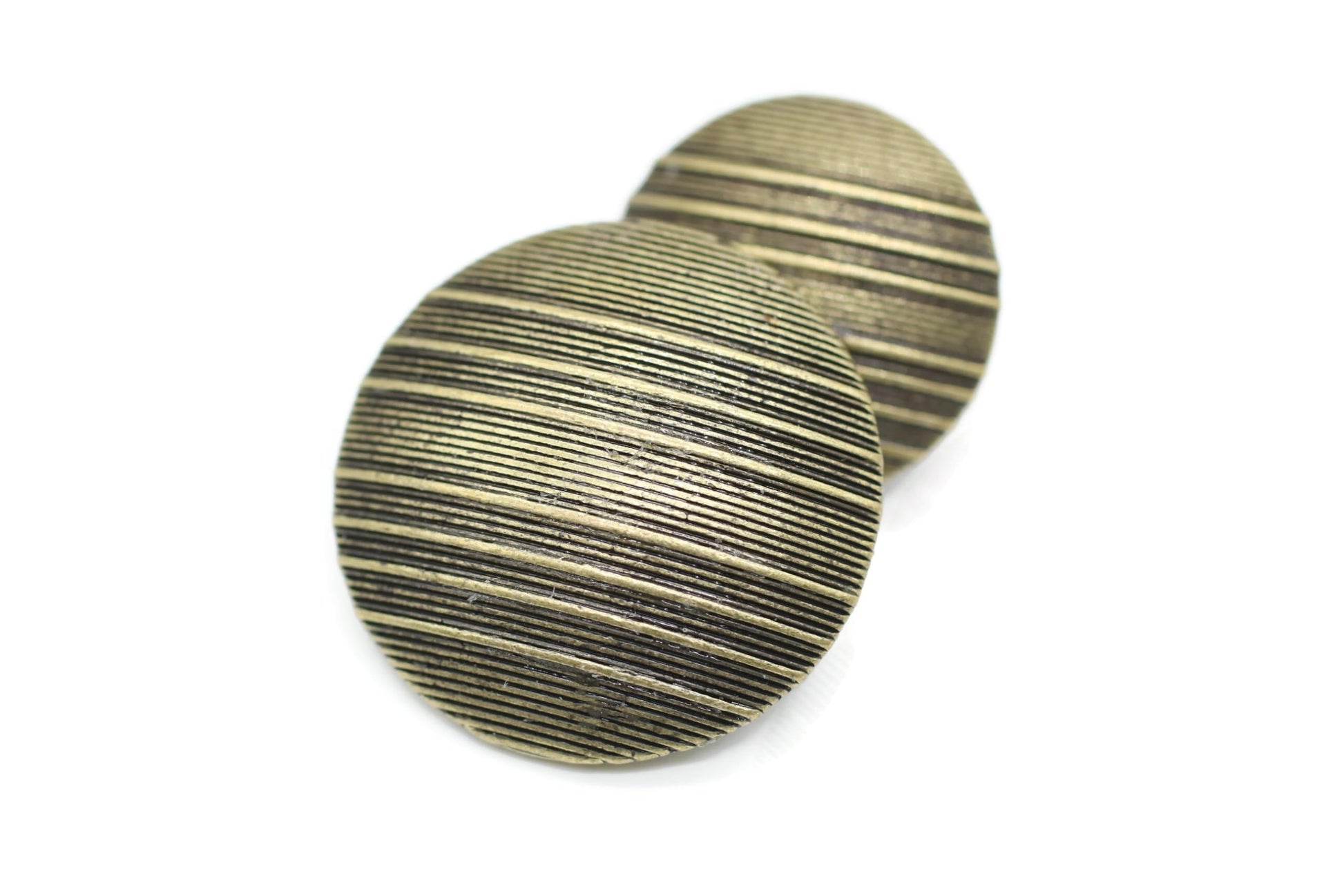Bronze Metal Shank Buttons - 12 Pcs - 2 Size Options - Luxury Striped Round Wave Metal Shank Buttons for Men Women Blazer Coat Uniform Shirt Suit and Jacket Sewing Craft DIY N18002