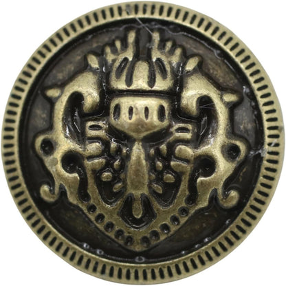 Bronze Metal Shank Buttons - 12 Pcs - 2 Size Options - Luxury Round Wave Metal Shank Buttons Bronze for Men Women Blazer Coat Uniform Shirt Suit and Jacket Sewing Craft DIY N18702