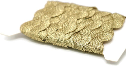 Glitter RIC Rac Trim - 5/8 Inch (15mm) - 5 Yards - Wave Bending Fringe Trim Glitter Lace Ribbon RIC Rac Trim for Sewing Clothes Gift Wrapping Home Party Decoration GL0105