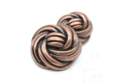 Floral Bronze Metal Shank Buttons - 12 Pcs - 3 Size Options - Luxury Floral Round Wave Metal Shank Buttons for Men Women Blazer Coat Uniform Shirt Suit and Jacket Sewing Craft DIY N19003