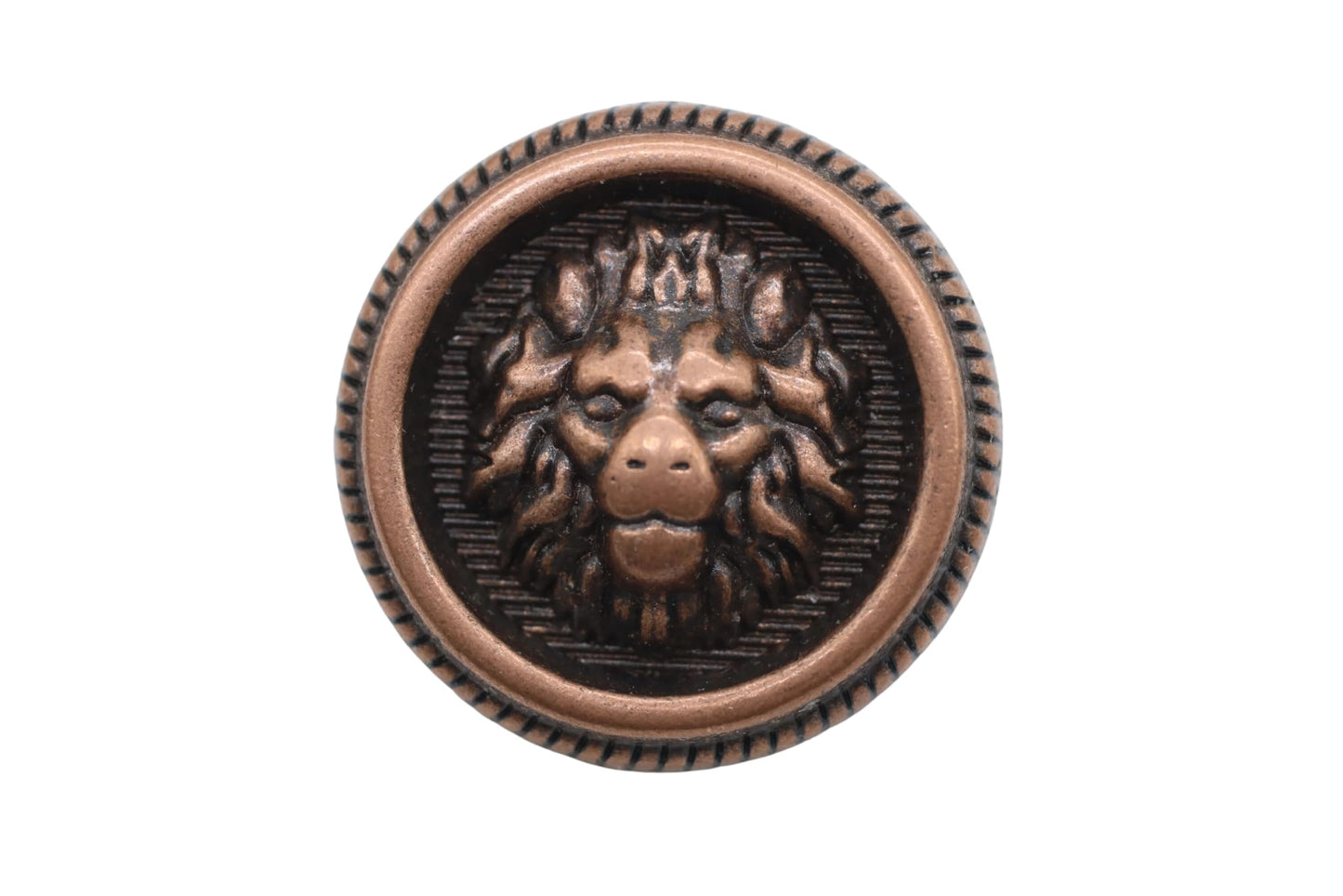 Lion Bronze Metal Shank Buttons - 12 Pcs - 3 Size Options - Luxury Crown Round Wave Metal Shank Buttons for Men Women Blazer Coat Uniform Shirt Suit and Jacket Sewing Craft DIY N14503