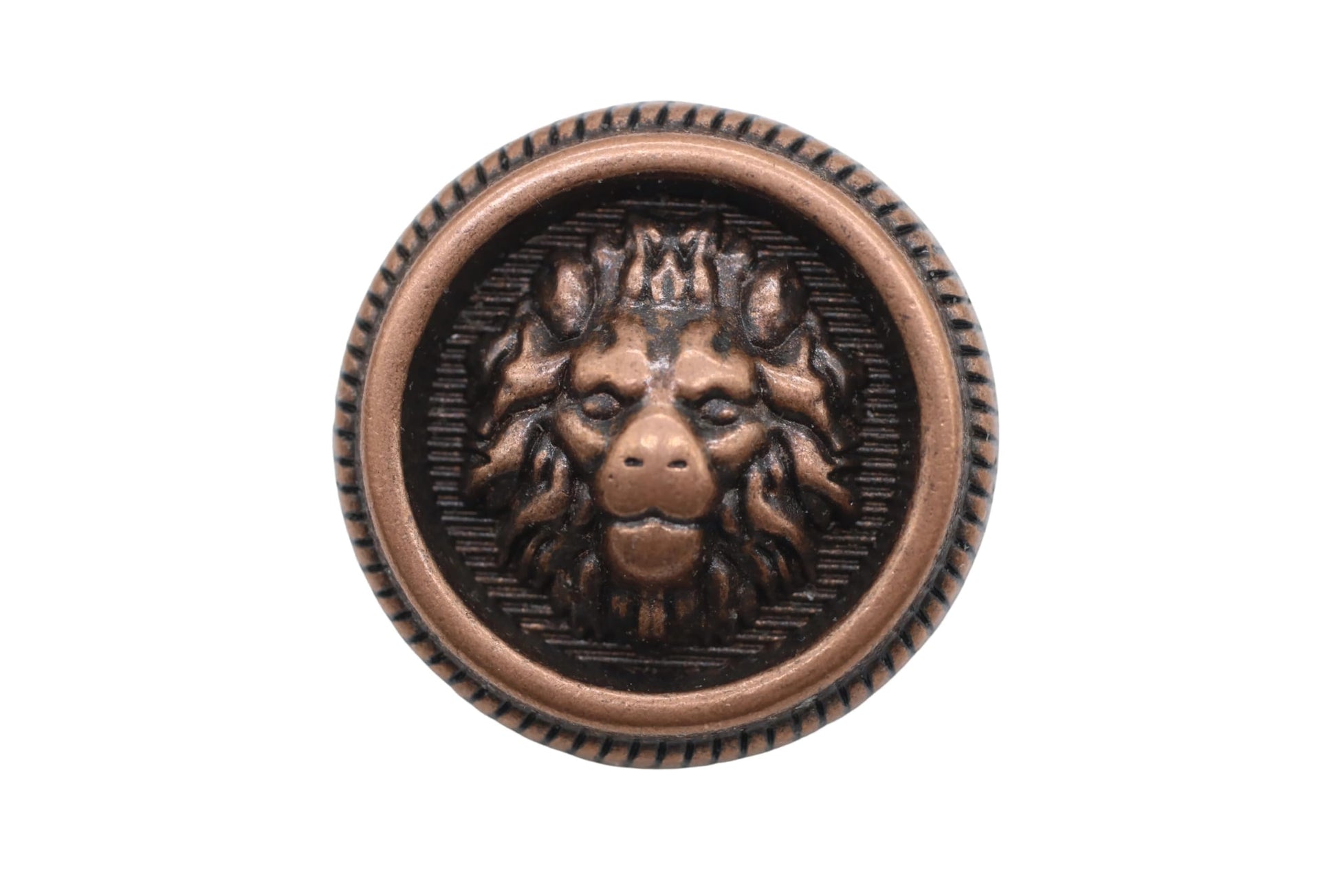 Lion Bronze Metal Shank Buttons - 12 Pcs - 3 Size Options - Luxury Crown Round Wave Metal Shank Buttons for Men Women Blazer Coat Uniform Shirt Suit and Jacket Sewing Craft DIY N14503