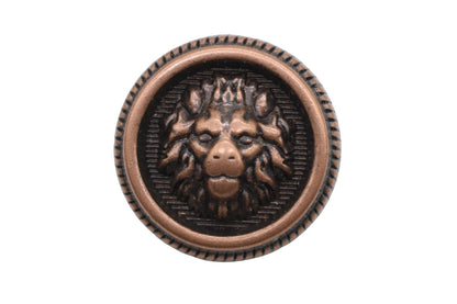 Lion Bronze Metal Shank Buttons - 12 Pcs - 3 Size Options - Luxury Crown Round Wave Metal Shank Buttons for Men Women Blazer Coat Uniform Shirt Suit and Jacket Sewing Craft DIY N14503