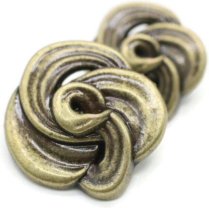 Floral Bronze Metal Shank Buttons - 12 Pcs - 3 Size Options - Luxury Floral Irregular Metal Shank Buttons for Men Women Blazer Coat Uniform Shirt Suit and Jacket Sewing Craft DIY N18903