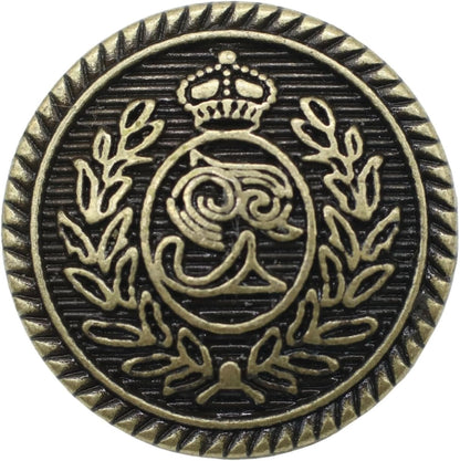 Bronze Metal Shank Buttons - 12 Pcs - 3 Size Options - The Crown of Kingdom Round Metal Shank Buttons for Men Women Blazer Coat Uniform Shirt Suit and Jacket Sewing Craft DIY N17503