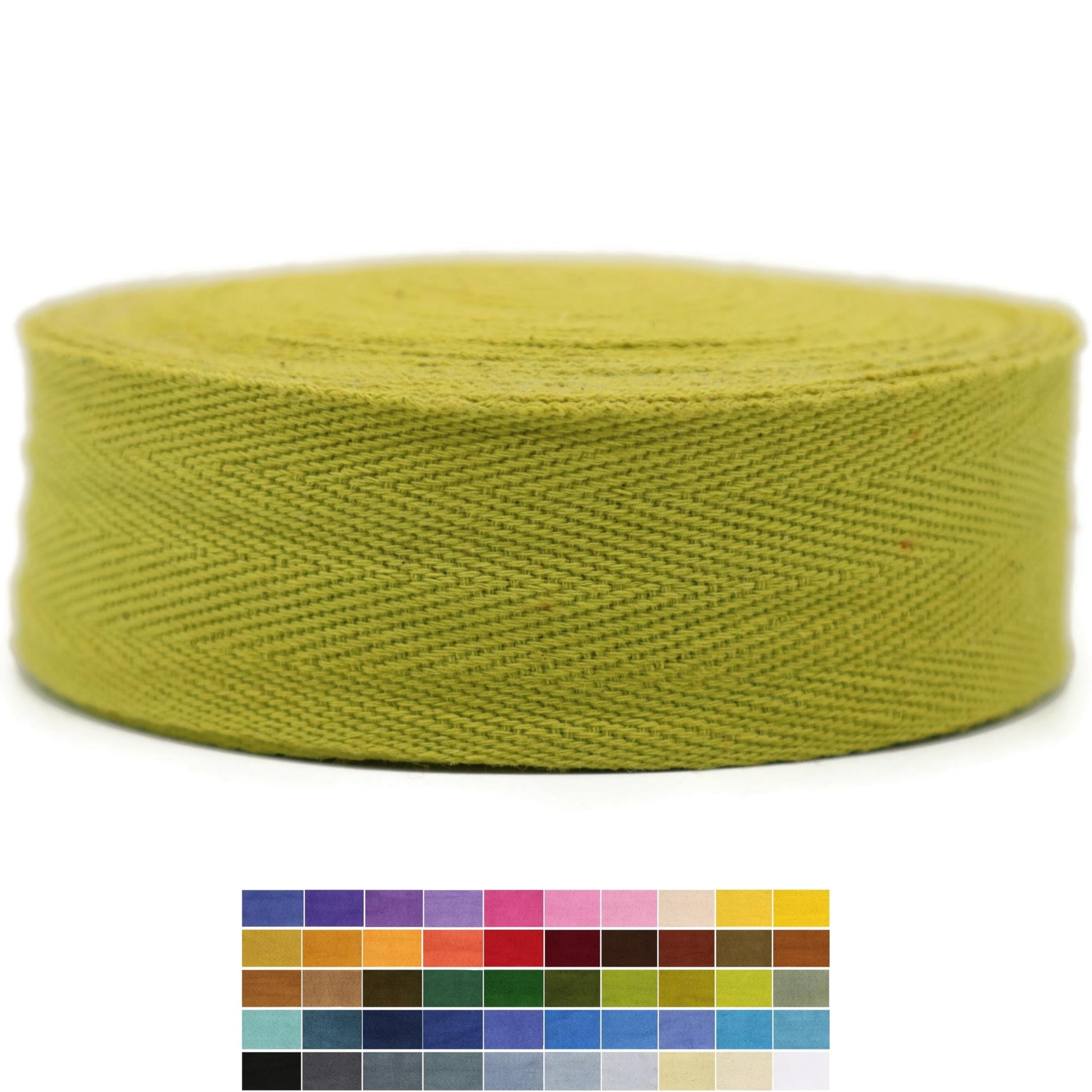 2" & 1.5" & 1.18' & 1" Cotton Herringbone Bias Binding Tape - 10 Yards - 50+ Colors - 100% Natural Cotton - Sewing, Wrapping, Craft, DIY - 10145 (MeriGold)