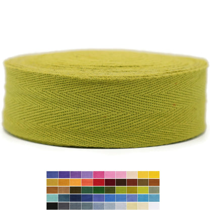 2" & 1.5" & 1.18' & 1" Cotton Herringbone Bias Binding Tape - 10 Yards - 50+ Colors - 100% Natural Cotton - Sewing, Wrapping, Craft, DIY - 10145 (MeriGold)