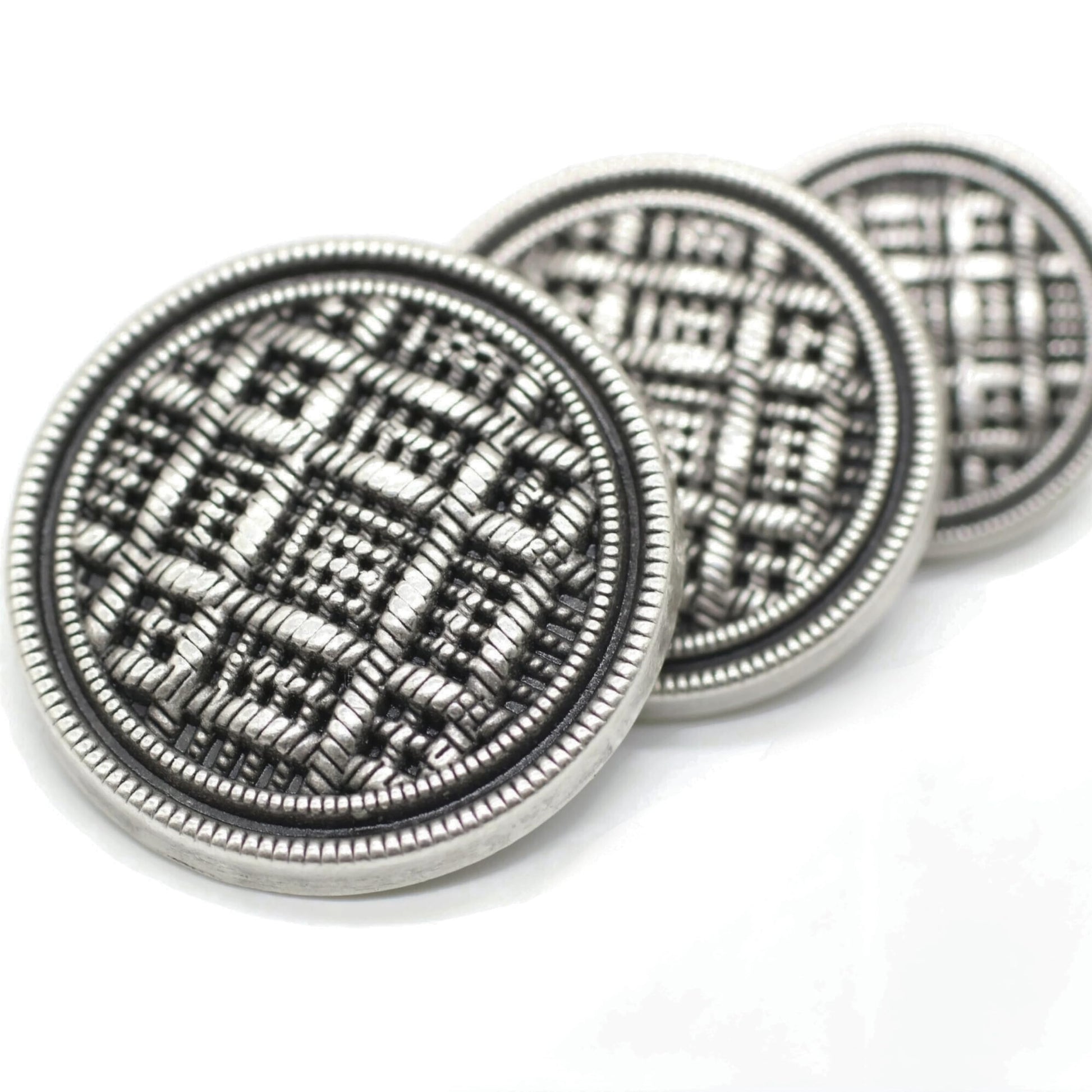 Bronze Metal Shank Buttons - 12 Pcs - 3 Size Options - Weave Round Metal Shank Buttons for Men Women Blazer Coat Uniform Shirt Suit and Jacket Sewing Craft DIY N17203