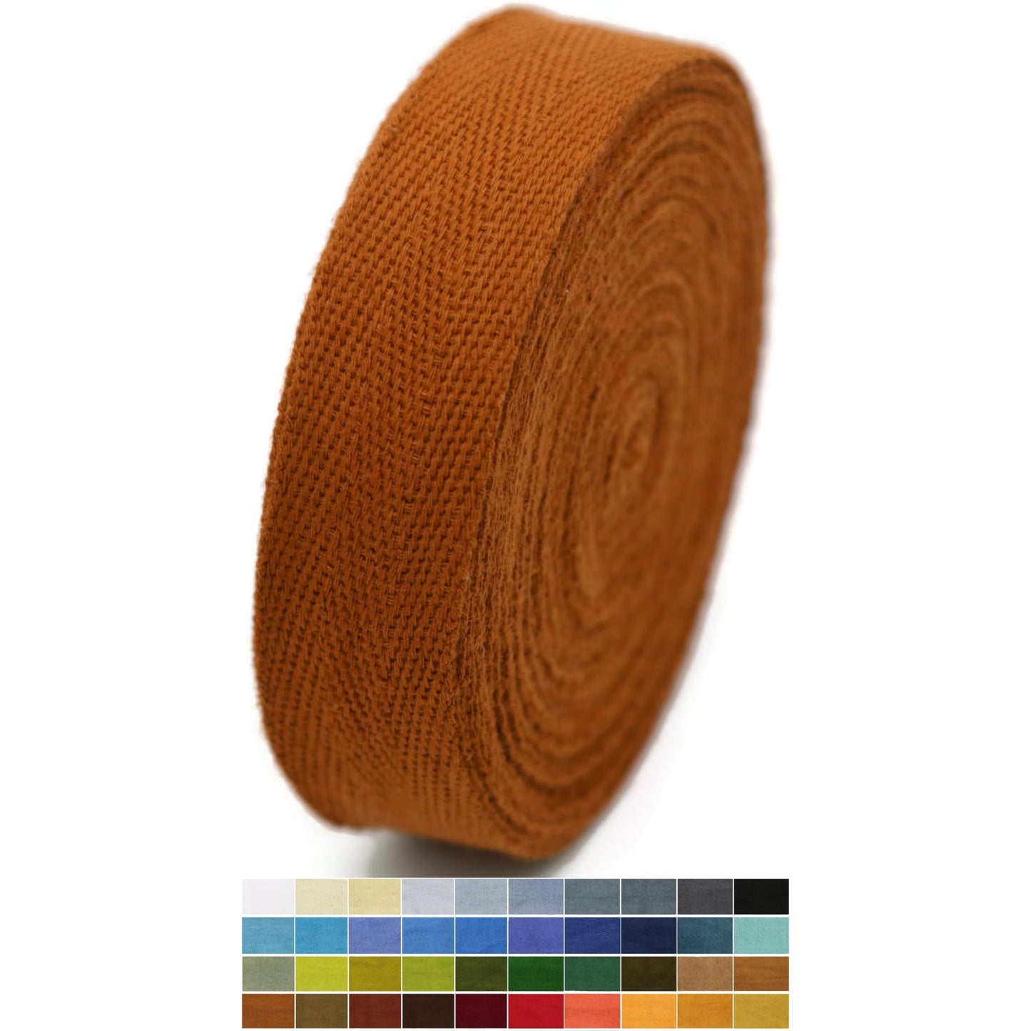 2" & 1.5" & 1.18' & 1" Cotton Herringbone Bias Binding Tape - 10 Yards - 50+ Colors - 100% Natural Cotton - Sewing, Wrapping, Craft, DIY - 10145 (MeriGold)