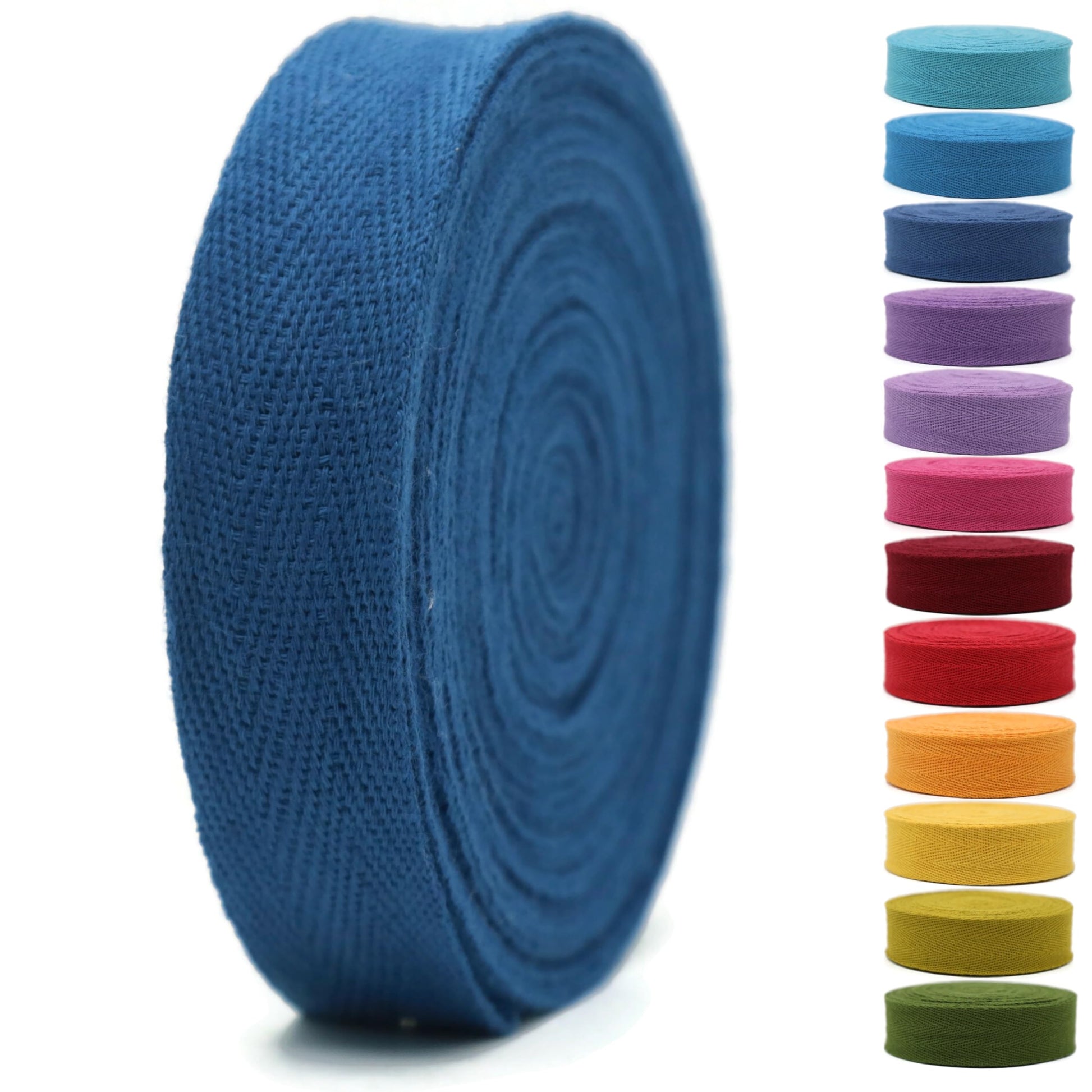 2" & 1.5" & 1.18' & 1" Cotton Herringbone Bias Binding Tape - 10 Yards - 50+ Colors - 100% Natural Cotton - Sewing, Wrapping, Craft, DIY - 10145 (MeriGold)