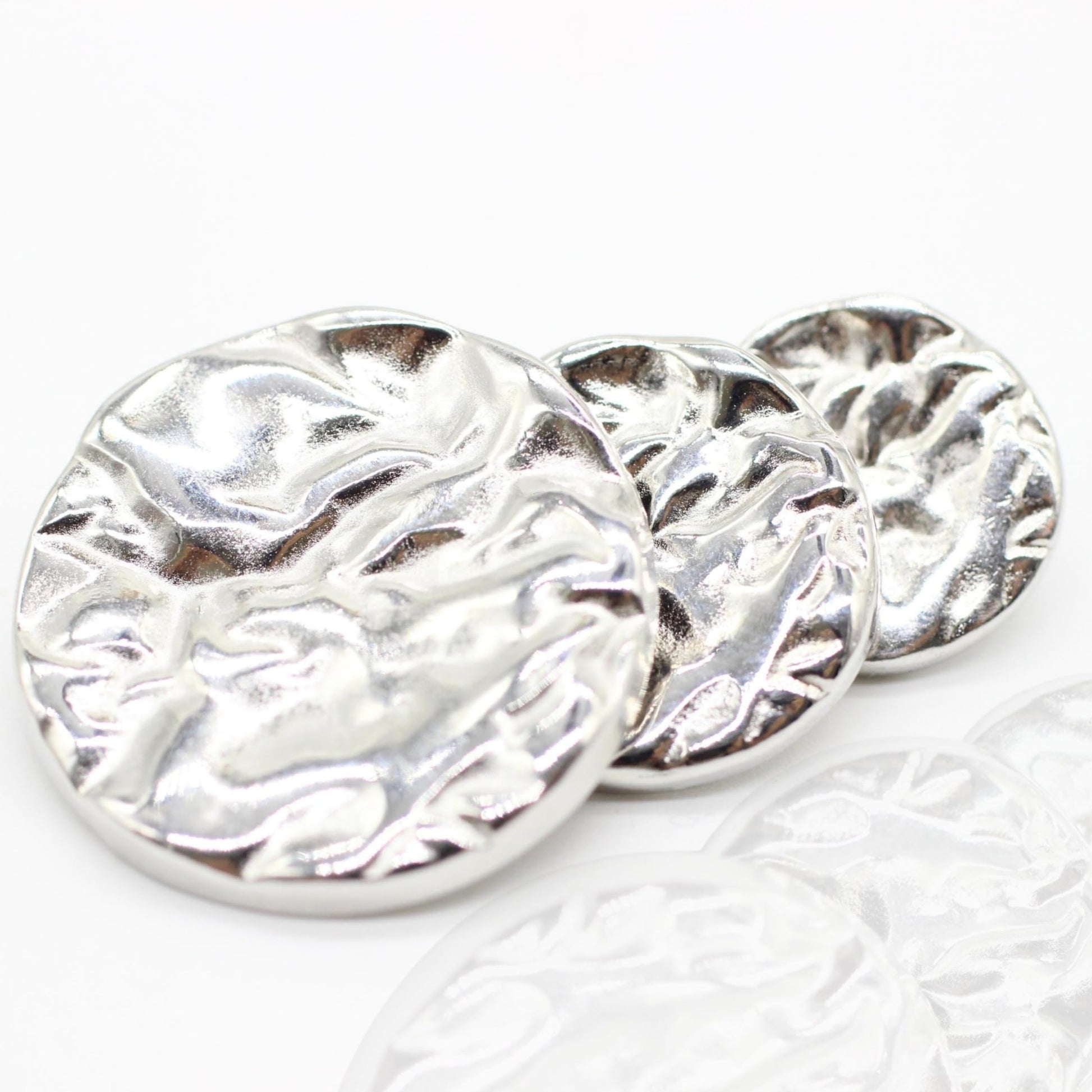 Wrinkle Silver Metal Shank Buttons - 12 Pcs - 4 Size Options - Luxury Wrinkle Round Wave Metal Shank Buttons for Men Women Blazer Coat Uniform Shirt Suit and Jacket Sewing Craft DIY G4240…