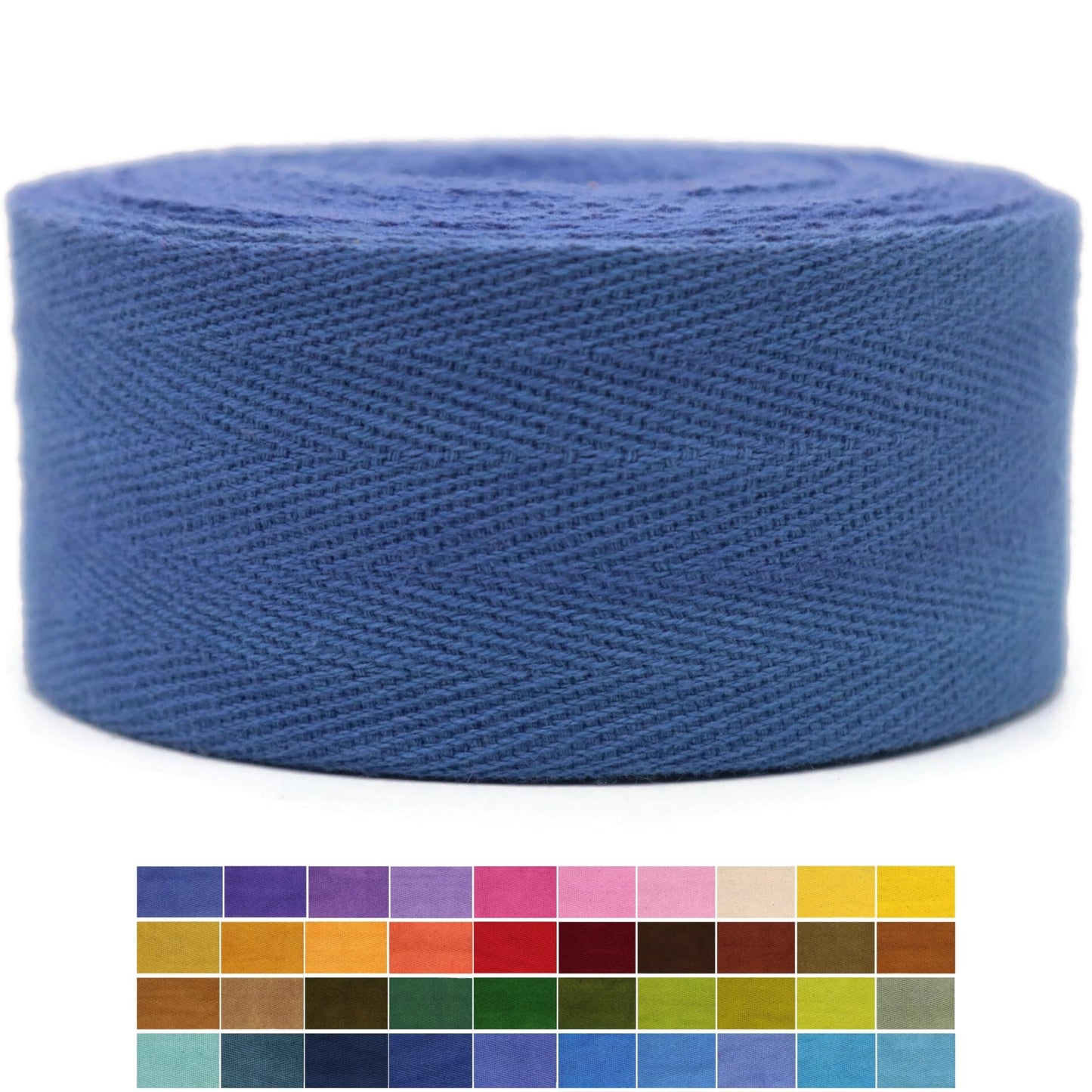 2" & 1.5" & 1.18' & 1" Cotton Herringbone Bias Binding Tape - 10 Yards - 50+ Colors - 100% Natural Cotton - Sewing, Wrapping, Craft, DIY - 10145 (MeriGold)