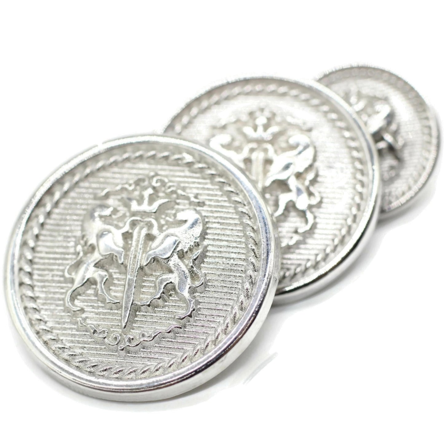 Twin Lion Bronze Metal Shank Buttons - 12 Pcs - 3 Size Options - Luxury Twin Lion Crown Kingdom Metal Shank Buttons for Men Women Blazer Coat Uniform Shirt Suit and Jacket Sewing Craft DIY N16903