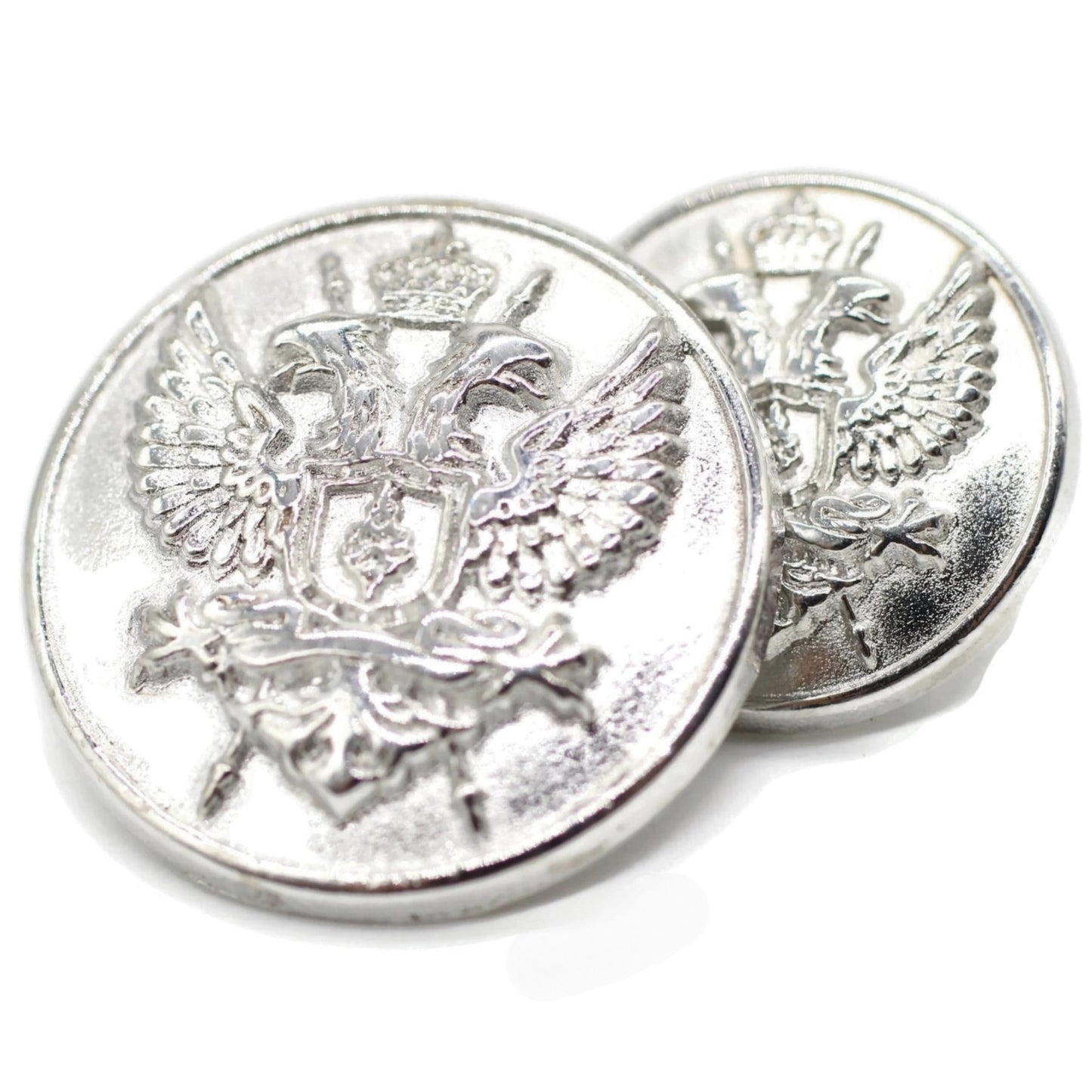 Bronze Metal Shank Buttons - 12 Pcs - 3 Size Options - Luxury Eagle Round Wave Metal Shank Buttons for Men Women Blazer Coat Uniform Shirt Suit and Jacket Sewing Craft DIY N14903