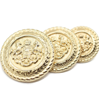 Bronze Metal Shank Buttons - 12 Pcs - 3 Size Options - The Horse of Kingdom Round Metal Shank Buttons for Men Women Blazer Coat Uniform Shirt Suit and Jacket Sewing Craft DIY N16803