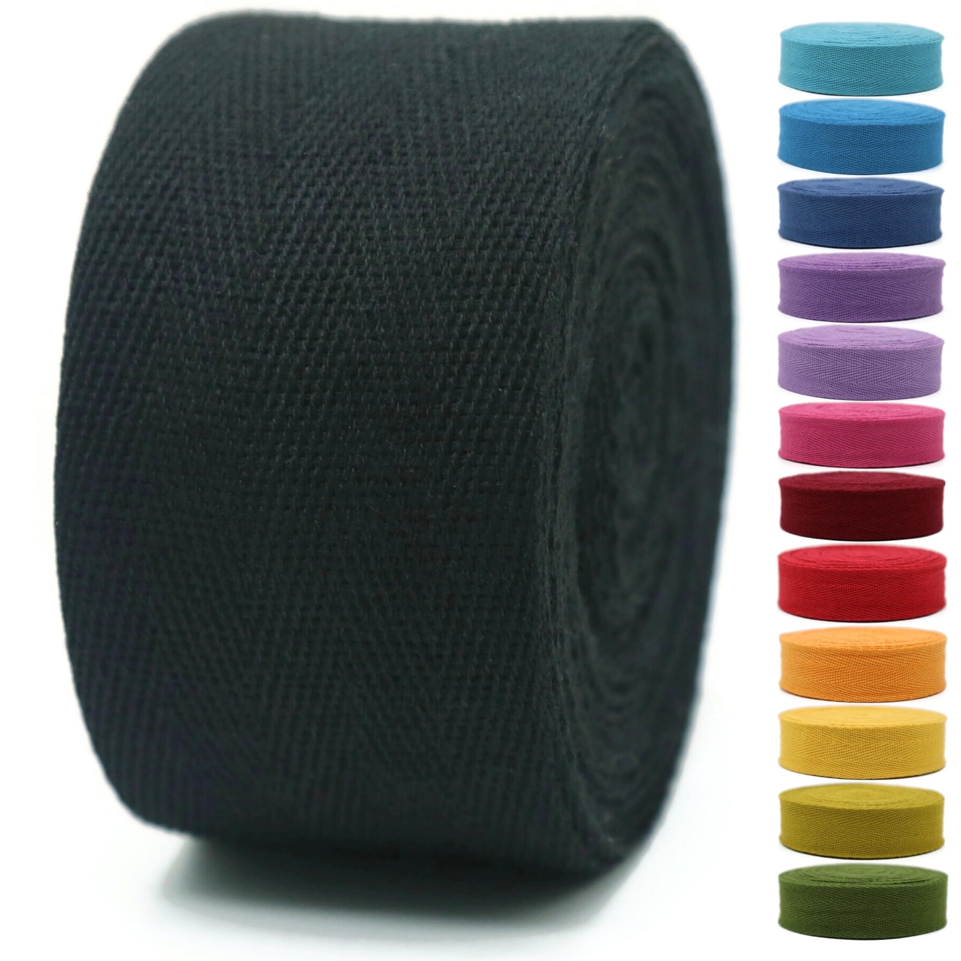 2" & 1.5" & 1.18' & 1" Cotton Herringbone Bias Binding Tape - 10 Yards - 50+ Colors - 100% Natural Cotton - Sewing, Wrapping, Craft, DIY - 10145 (MeriGold)