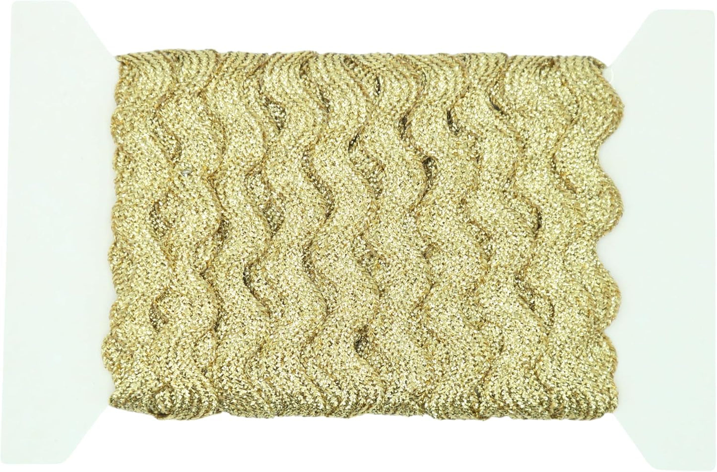 Glitter RIC Rac Trim - 3/8 Inch (10mm) - 5 Yards - Gold Wave Bending Fringe Trim Glitter Lace Ribbon RIC Rac Trim for Sewing Clothes Gift Wrapping Home Party Decoration GL0305