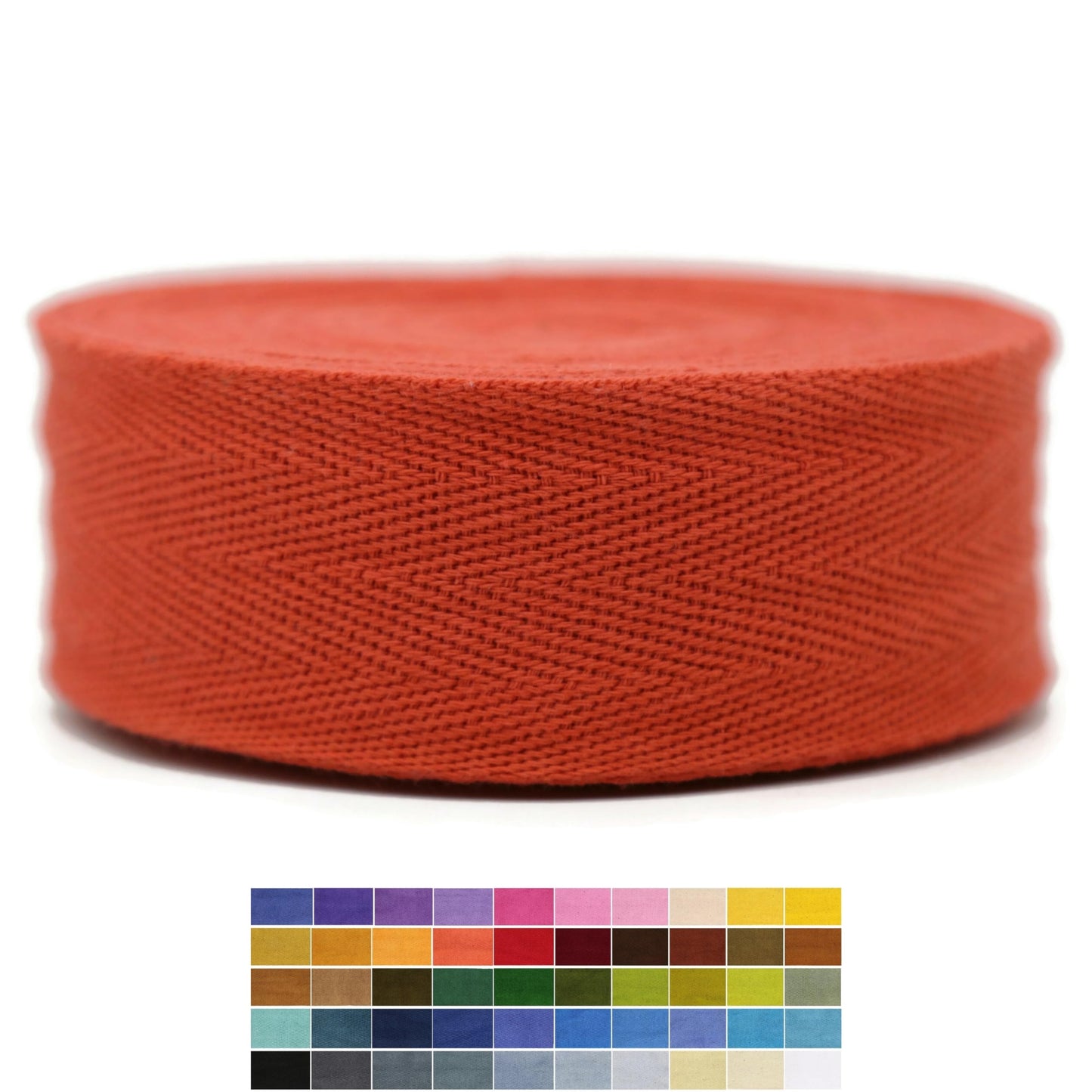 2" & 1.5" & 1.18' & 1" Cotton Herringbone Bias Binding Tape - 10 Yards - 50+ Colors - 100% Natural Cotton - Sewing, Wrapping, Craft, DIY - 10145 (MeriGold)