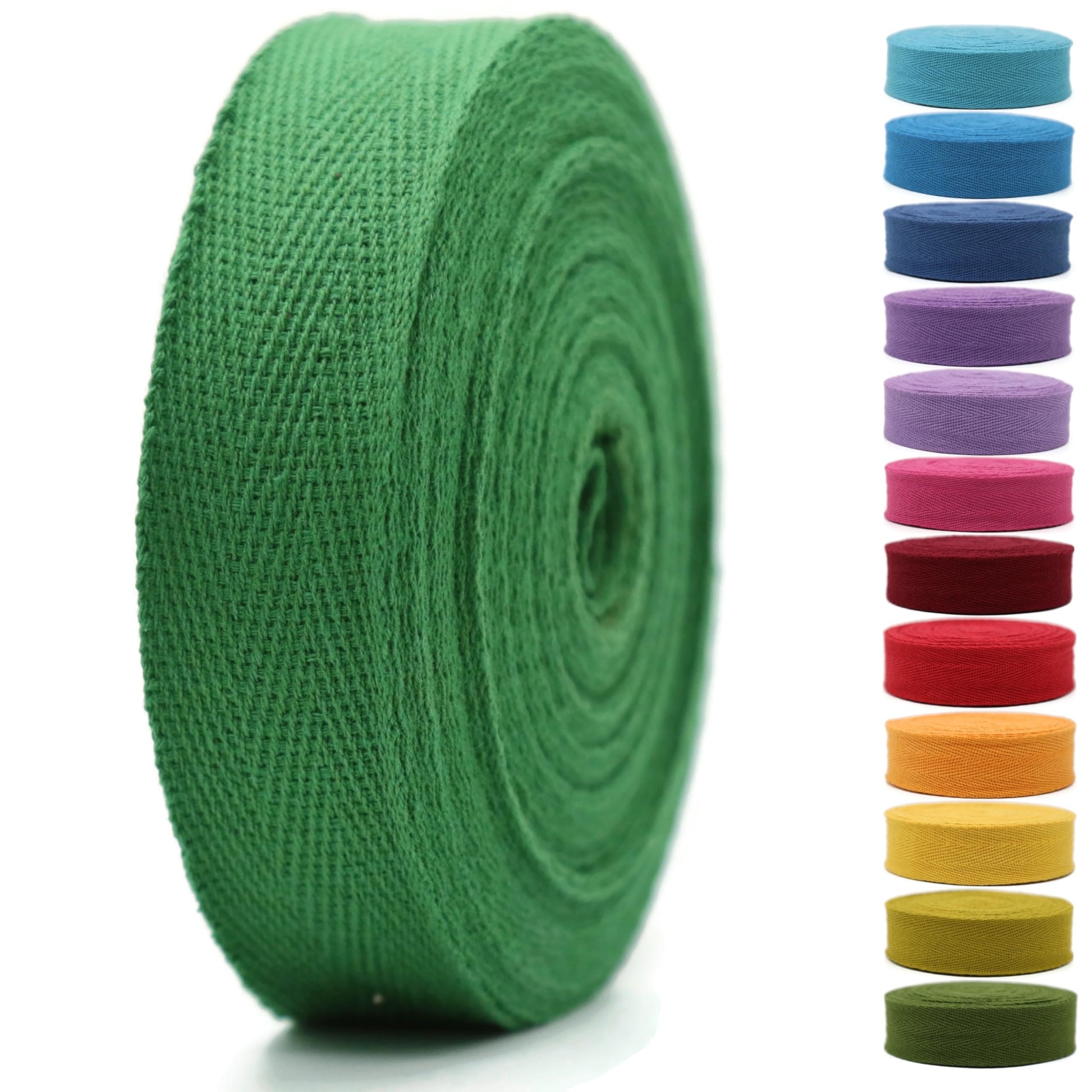 2" & 1.5" & 1.18' & 1" Cotton Herringbone Bias Binding Tape - 10 Yards - 50+ Colors - 100% Natural Cotton - Sewing, Wrapping, Craft, DIY - 10145 (MeriGold)