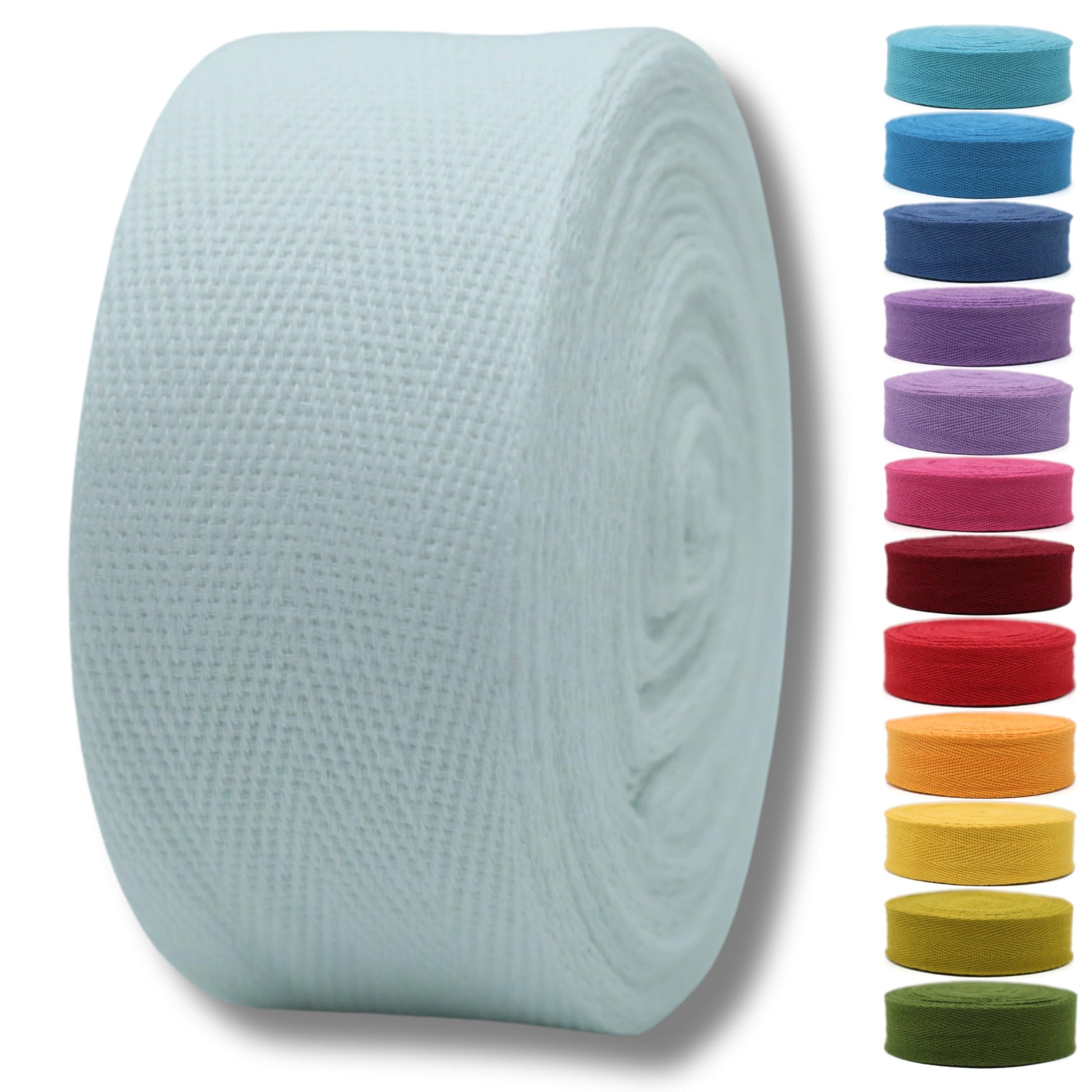 2" & 1.5" & 1.18' & 1" Cotton Herringbone Bias Binding Tape - 10 Yards - 50+ Colors - 100% Natural Cotton - Sewing, Wrapping, Craft, DIY - 10145 (MeriGold)