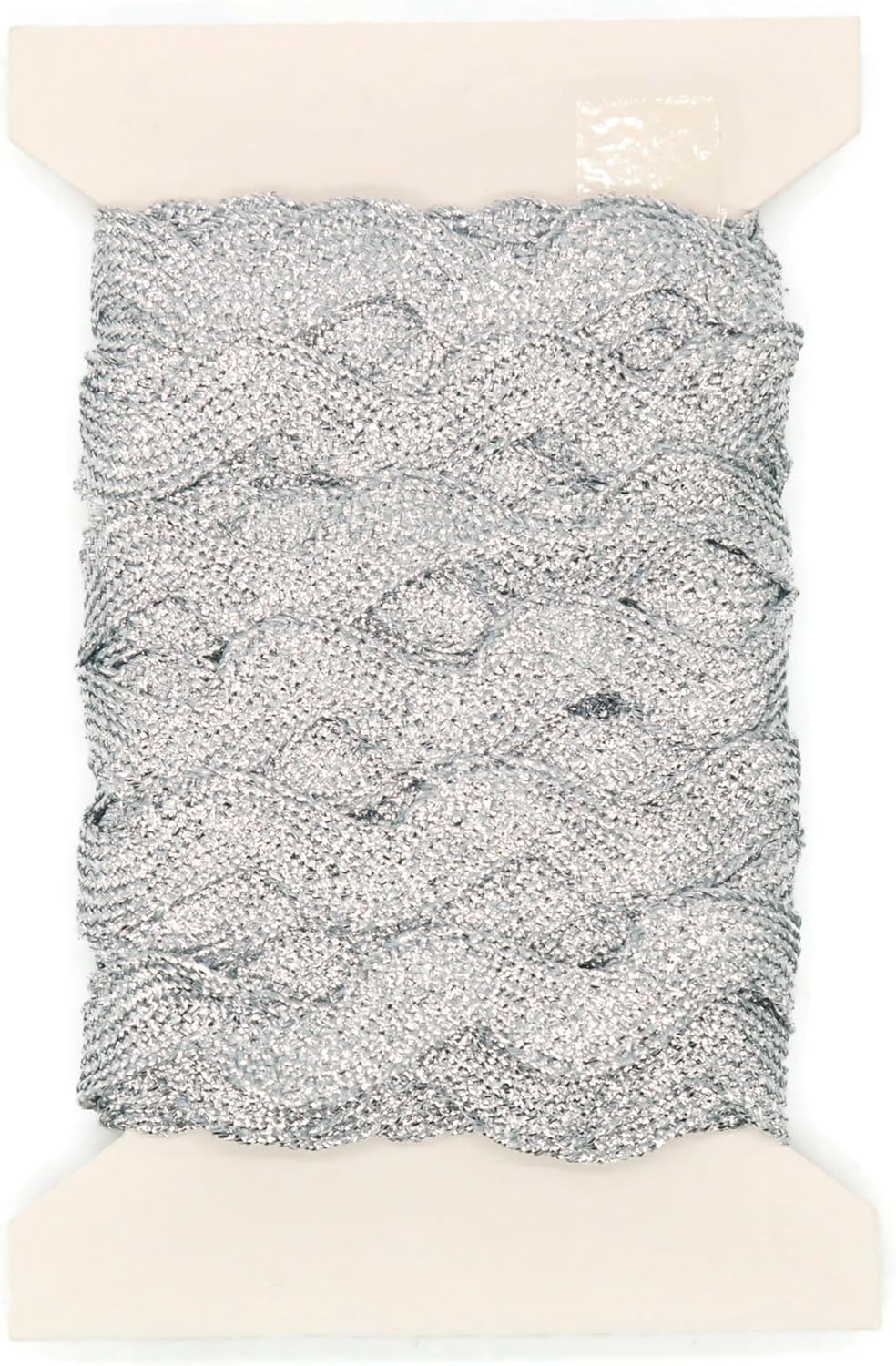 Glitter RIC Rac Trim - 5/8 Inch (15mm) - 5 Yards - Silver Wave Bending Fringe Trim Glitter Lace Ribbon RIC Rac Trim for Sewing Clothes Gift Wrapping Home Party Decoration GL0205