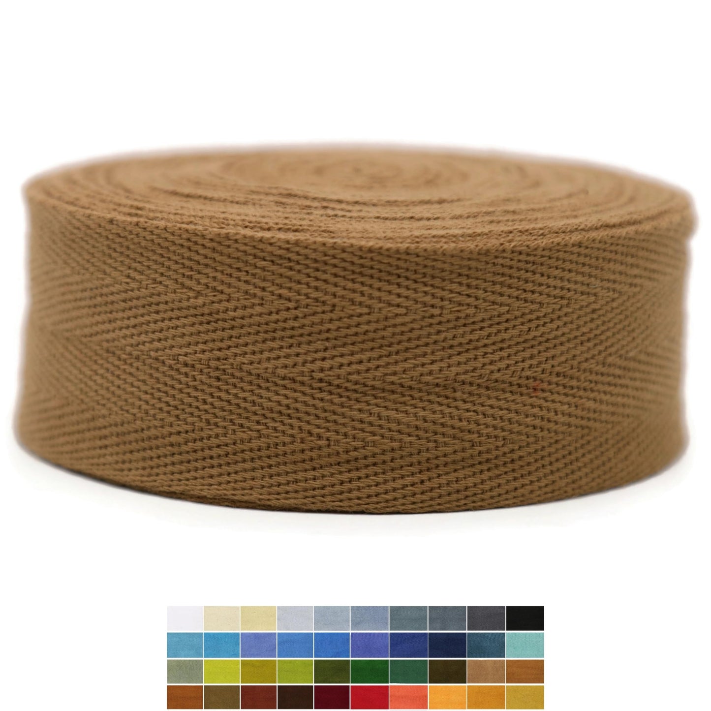 2" & 1.5" & 1.18' & 1" Cotton Herringbone Bias Binding Tape - 10 Yards - 50+ Colors - 100% Natural Cotton - Sewing, Wrapping, Craft, DIY - 10145 (MeriGold)